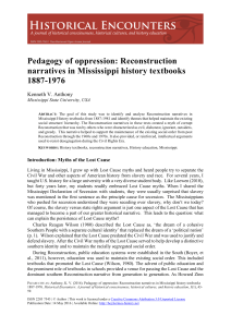 Pedagogy of oppression: Reconstruction narratives in Mississippi