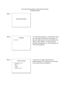 Psychotic Disorders Handout