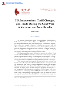 CIA Interventions, Tariff Changes, and Trade During the Cold War: A