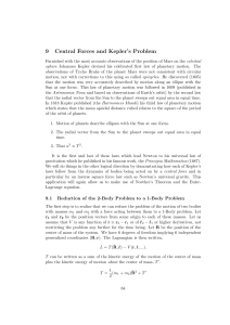 9 Central Forces and Kepler`s Problem