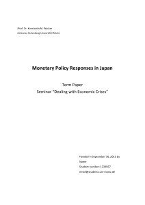 Monetary Policy Responses in Japan - Konstantin Wacker