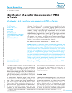 Identification of a cystic fibrosis mutation W19X in Tunisia