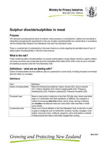 Sulphur dioxide/sulphites in meat - FoodSafety
