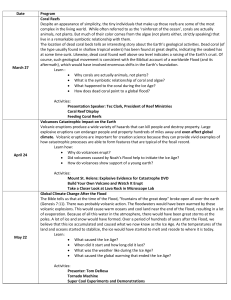 Date Program March 27 Coral Reefs Despite an appearance of