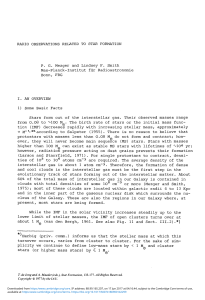 RADIO OBSERVATIONS RELATED TO STAR FORMATION P. G.