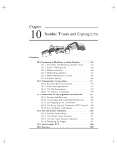 Chapter 10 Number Theory and Cryptography