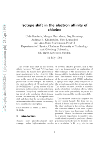 Isotope shift in the electron affinity of chlorine