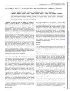 Quantitative trait loci associated with maximal exercise endurance in