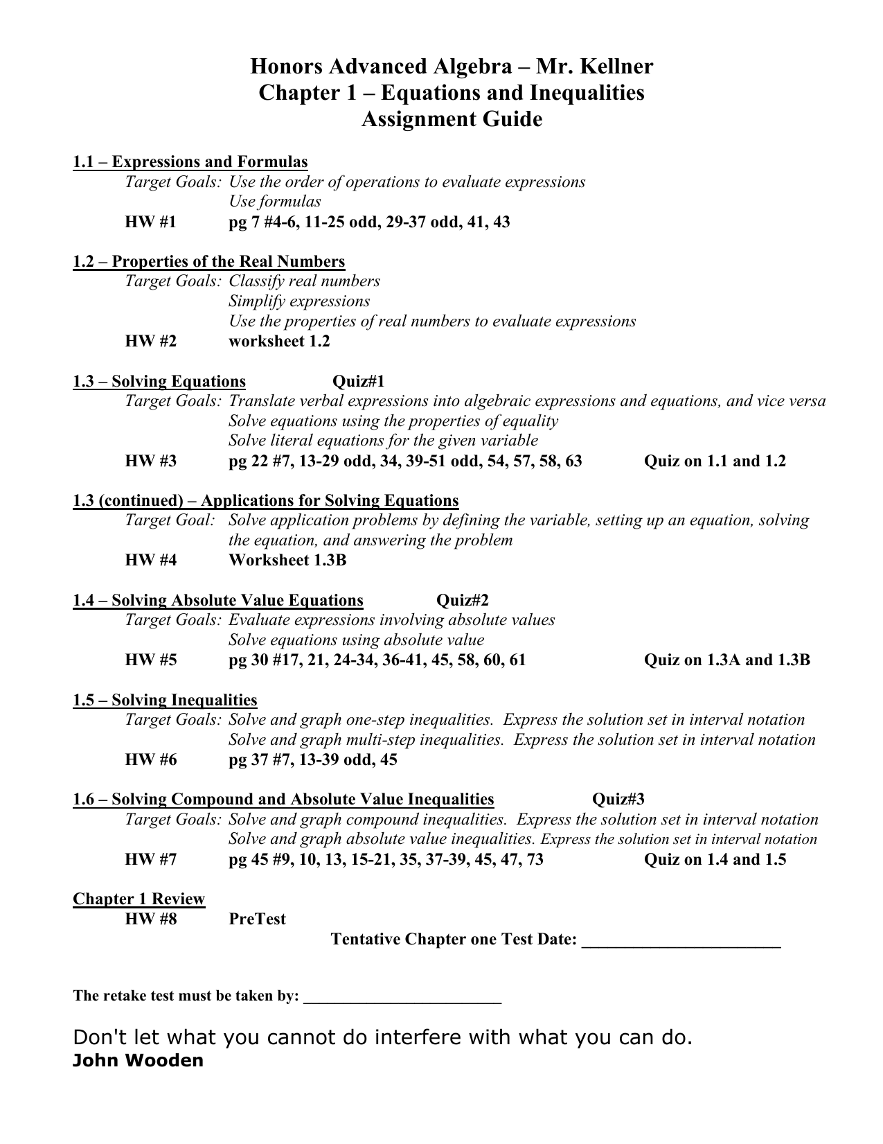 Ch 1 Assignments And Notes