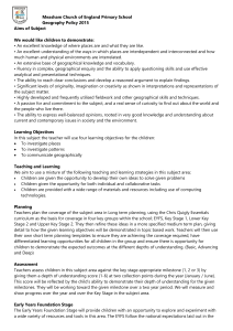 Measham Church of England Primary School Geography Policy