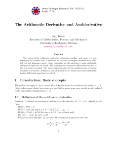 The Arithmetic Derivative and Antiderivative