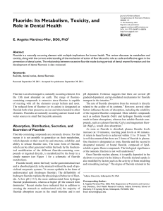 Fluoride: Its Metabolism, Toxicity, and Role in Dental Health