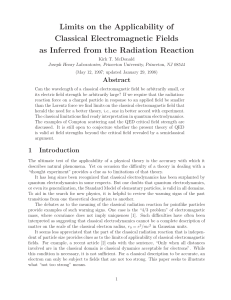 Limits on the Applicability of Classical Electromagnetic Fields as