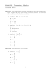 Math 090 - Elementary Algebra