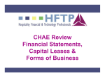 CHAE Review Financial Statements Financial Statements, Capital