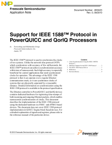 Support for IEEE 1588™ Protocol in PowerQUICC and QorIQ