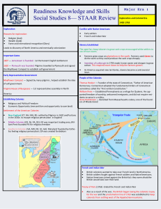 Readiness Knowledge and Skills Social Studies 8