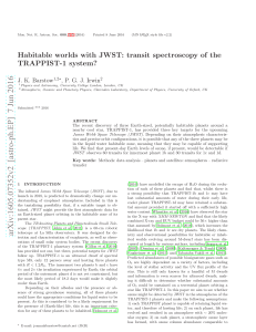 Habitable worlds with JWST: transit spectroscopy of the TRAPPIST