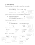 3.4A – Absolute Value Equations The absolute value function