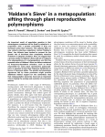 `Haldane`s Sieve` in a metapopulation: sifting through plant