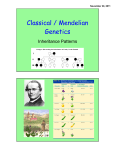 Classical / Mendelian Genetics