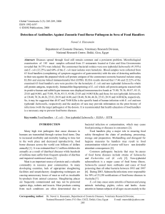 Detection of Antibodies Against Zoonotic Food Borne Pathogens in