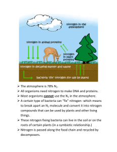 The atmosphere is 78% N2. All organisms need nitrogen to make