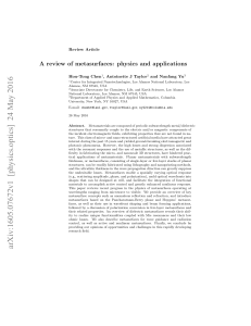 A review of metasurfaces: physics and applications