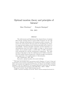 Optimal taxation theory and principles of fairness