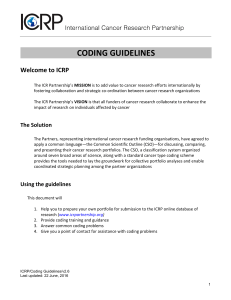 ICRP Coding Guidelines - International Cancer Research Partnership