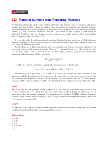 332 Rational Numbers from Repeating Fractions