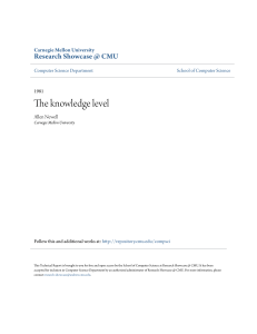 The knowledge level - Research Showcase @ CMU