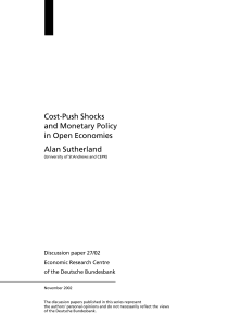 Cost Push Shocks and Monetary Policies in Open