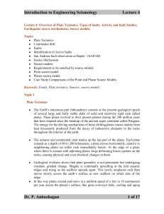 Introduction to Engineering Seismology Lecture 4 Dr. P