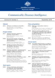 Communicable Diseases Intelligence Volume 40 Number 3