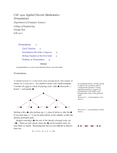 CSE 1400 Applied Discrete Mathematics Permutations