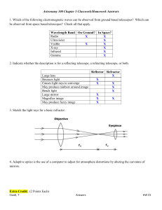 Astronomy 100 Chapter 5 Classwork/Homework Answers 1. Which