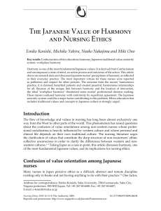 The Japanese Value of Harmony and Nursing Ethics