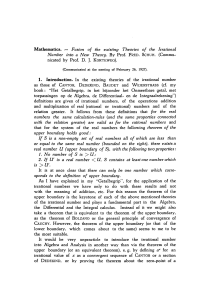 Fusion of the existing Theories of the Irrational Number into a New