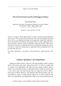 The Environment and Its Ontological Status
