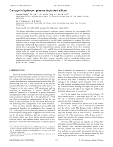 Damage in hydrogen plasma implanted silicon