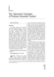 The "Alternative" Socialism of Professor Alexander Tsankov