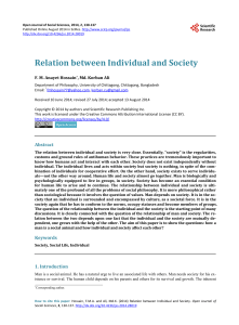 Relation between Individual and Society