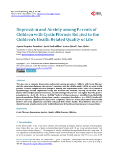 Depression and Anxiety among Parents of Children with Cystic