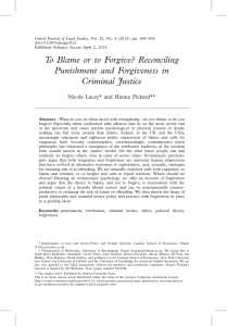 To Blame or to Forgive? - Oxford Journal of Legal Studies
