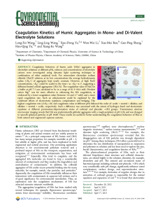 Coagulation Kinetics of Humic Aggregates in Mono- and Di