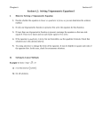 Section 6.2: Solving Trigonometric Equations I