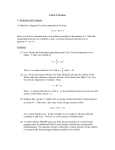 Linear Functions A. Definition and Examples A function f is linear if it
