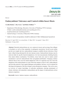 Endosymbiont Tolerance and Control within Insect Hosts