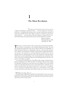 Silent Revolution: The IMF 1979-1989, October 1, 2001, Chapter 1